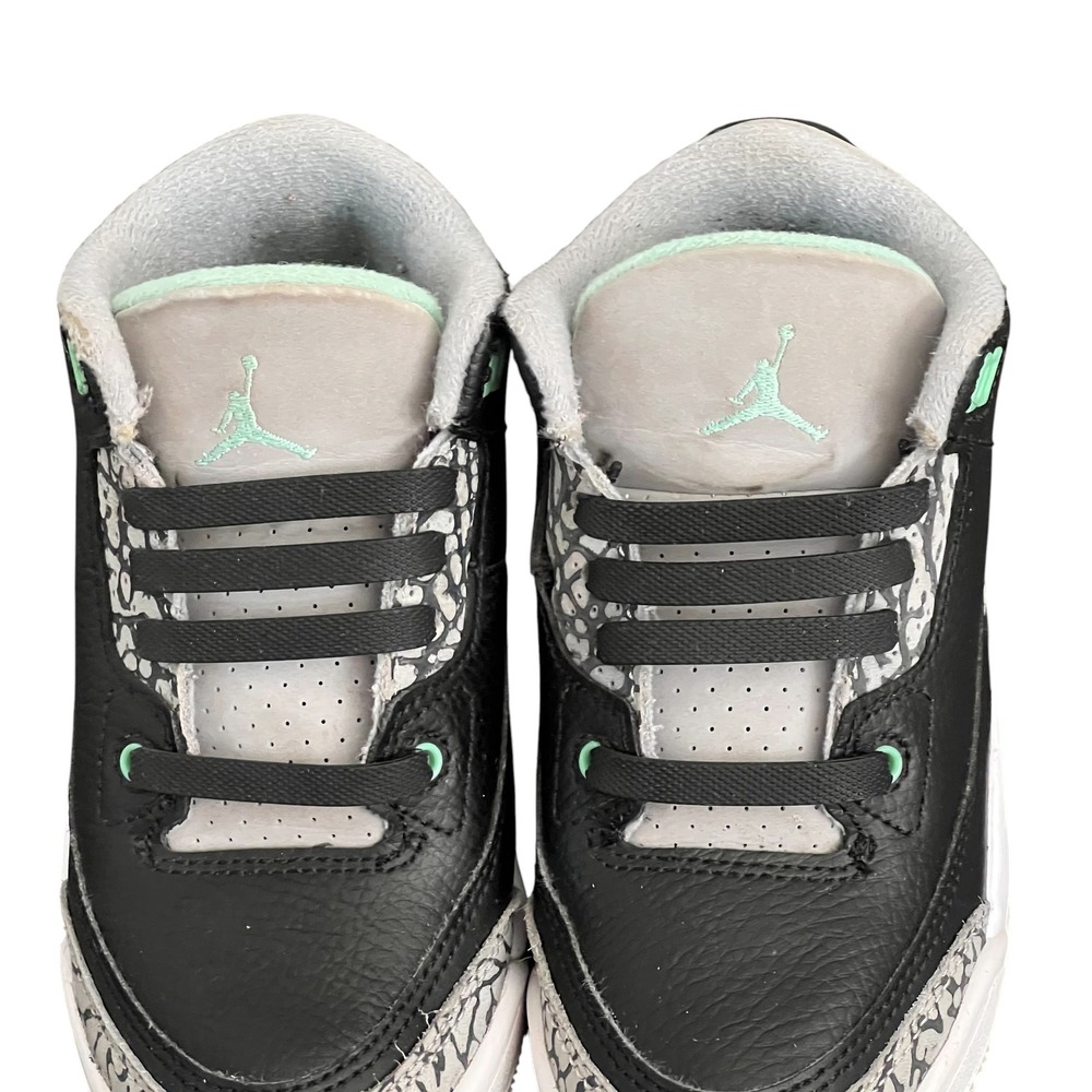 Jordan 3 Retro PS Green Glow Black Wolf Grey DM0966-031 Size 11C Kids Sneakers - Picture 6 of 14